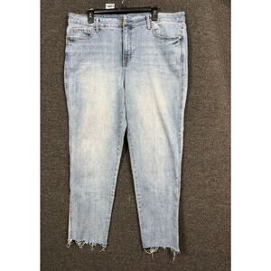 Seven7 Weekend Easy Fit Boyfriend Jeans Women's Size 16 Rebel Raw Hem MY1628DE